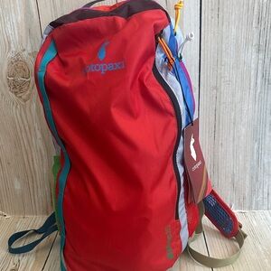 Vibrant Red and Multicolor Backpack
